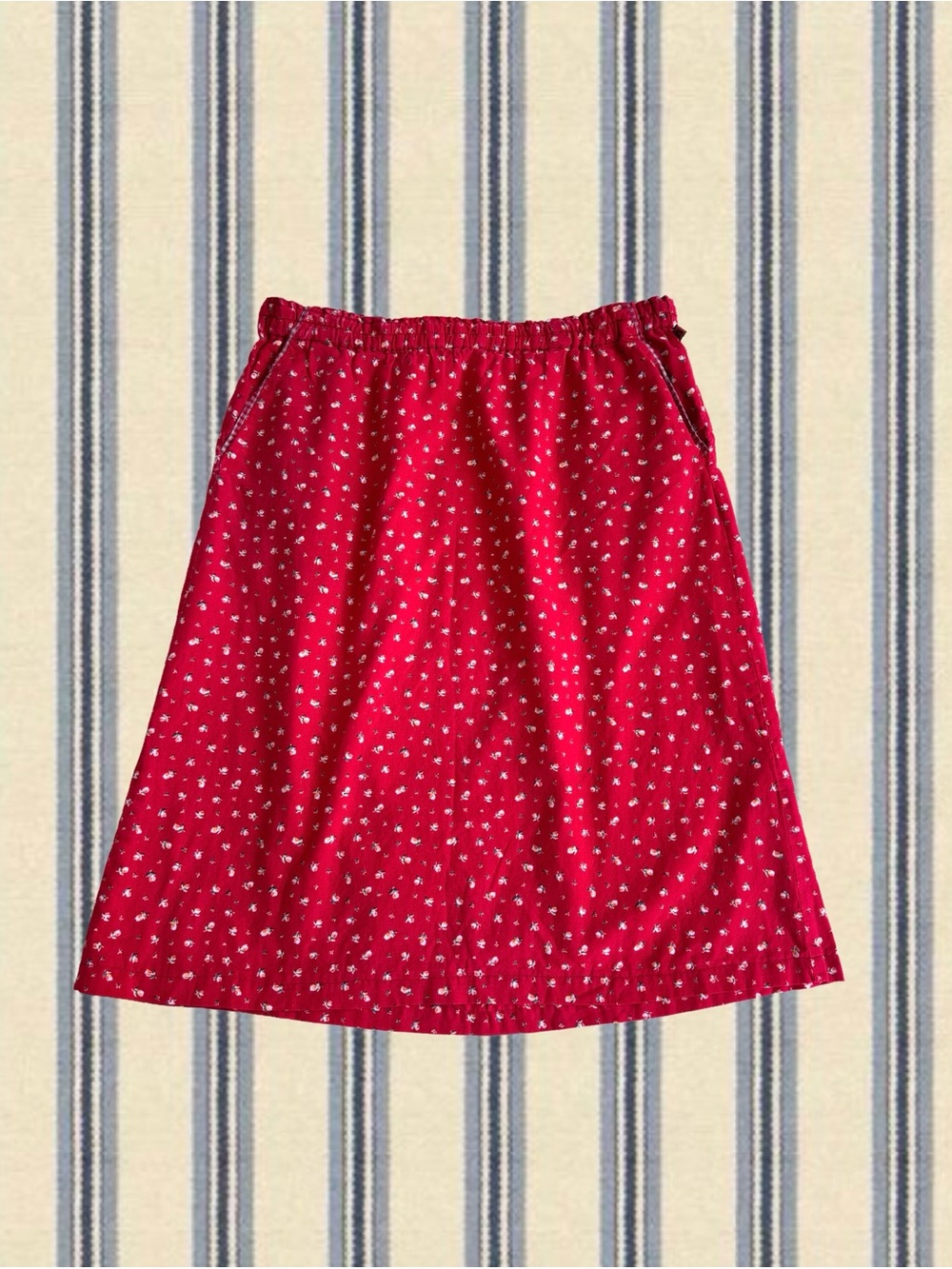 Red Floral Elastic-Waist Skirt - Women
